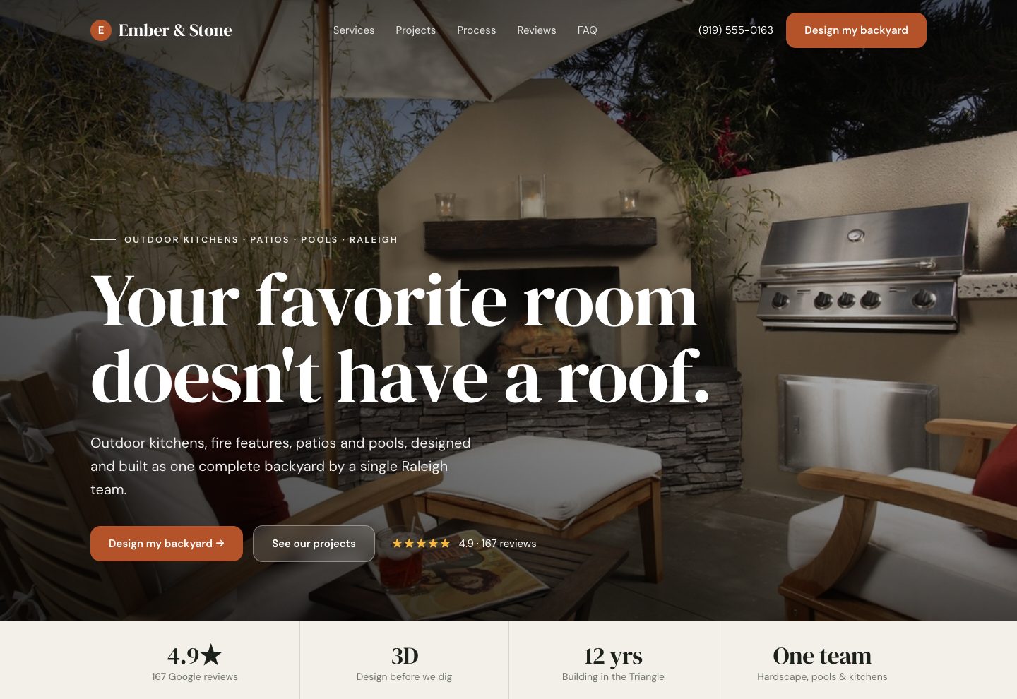 Ember & Stone website concept