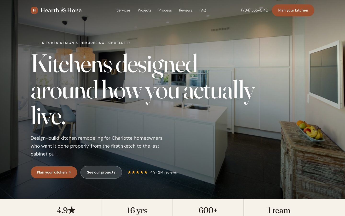 Hearth & Hone website concept